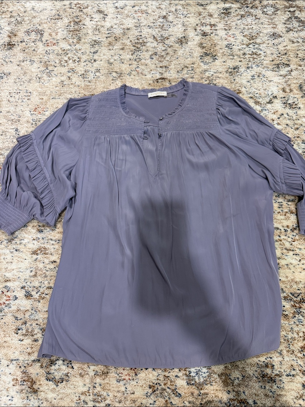 Ramy Brook Dusty Lavender Smocked Yoke Blouse